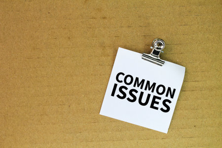 white paper with the words Common Issues.の写真素材