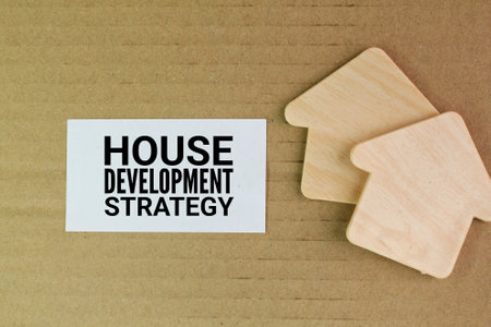 house shape with the word house development strategy