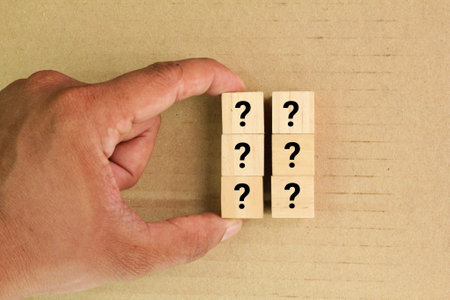 six sets of question marks. the concept of the question or wanting to know. the concept of Q and A