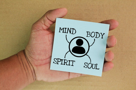 You with the words Mind, Body, Spirit, Soul. an individual's mental, physical and emotional or spiritual health.の写真素材
