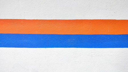 wall background with three colors blue red and gray. blue, red and gray background texture. Concept...