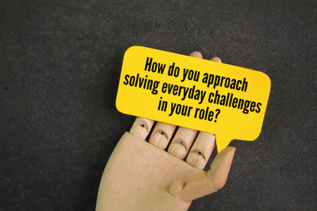 question How do you approach solving everyday challenges in your role? good problem solving questions. Problem solving interview questionsの写真素材