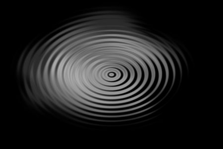 black liquid ripples digital with darkbackground. Black abstract circle background design. Modern...