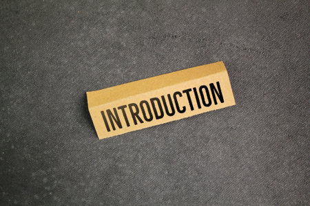light brown paper with the word introduction. the action of introducing somethingの写真素材