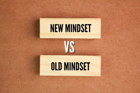 stick with the words new mindset vs old mindset. growth mindset views intelligence, abilities, and talents as learnable and capable of improvement through effort.の写真素材