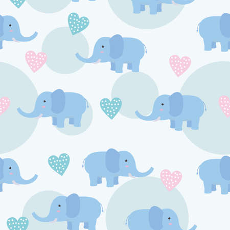 Cute elephant seamless patternのイラスト素材
