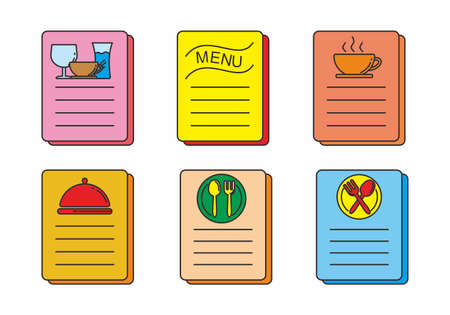 Set of menu icon with outline design. Menu vector illustrationのイラスト素材