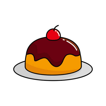 Pudding vector illustration isolated on white background, pudding clip artのイラスト素材