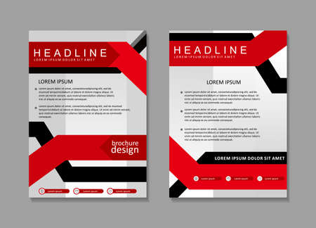 Brochure template design with red and white color. Cover design, poster designのイラスト素材