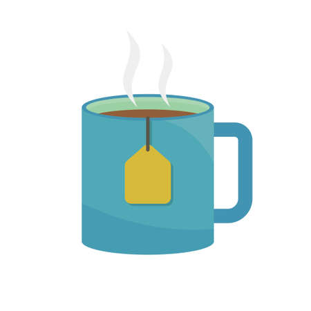 Mug of tea vector illustration with simple flat designのイラスト素材