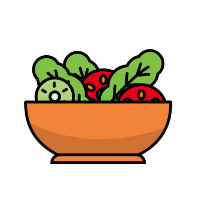 Bowl of salad vector illustration isolated on white backgroundのイラスト素材