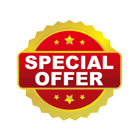 Special offer sale banner template design with colorful design isolated on white backgroundのイラスト素材