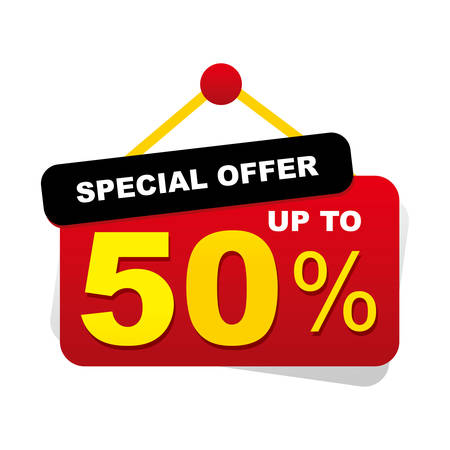 Special offer sale banner template design with colorful design isolated on white backgroundのイラスト素材