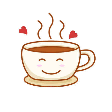 Cute cup of coffee isolated on white Cute cup of coffee isolated on white
