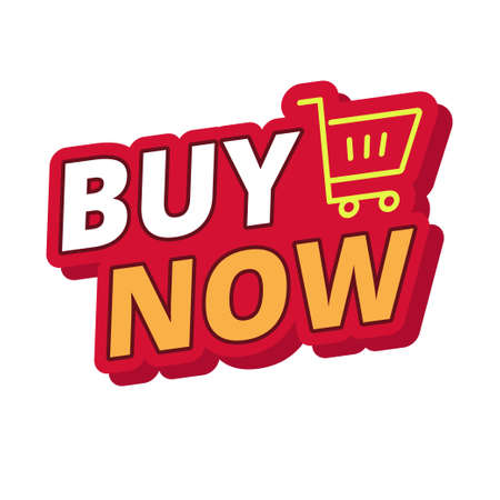 Buy now sign in red contour isolated on white background