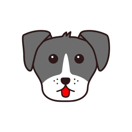 Cute dog face cartoon illustration isolated on white backgroundのイラスト素材