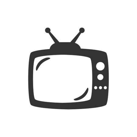 Television icon with simple black style isolated on white backgroundのイラスト素材