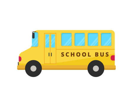 School bus vector illustration in flat style isolated on white background