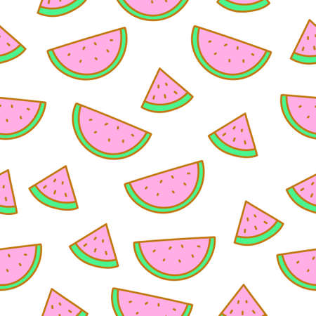 Seamless pattern of cute watermelon vector suitable for backgroundのイラスト素材
