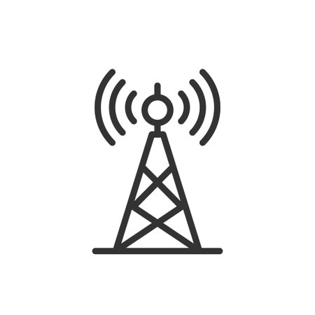 Transmitter icon in linear style isolated on white backgroundのイラスト素材
