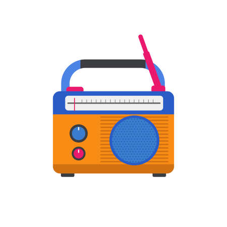 Radio vector illustration in flat style isolated on white background. Radio iconのイラスト素材