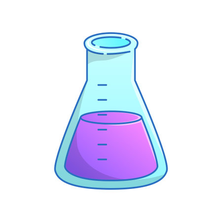 Erlenmeyer flask vector illustration isolated on white backgroundのイラスト素材