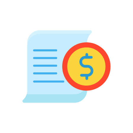 Bill icon in flat style isolated on white backgroundのイラスト素材