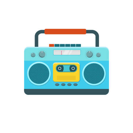 Boombox vector illustration in flat style isolated on white background. Boombox iconのイラスト素材