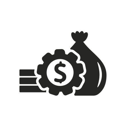 Financial management icon in glyph style isolated on white backgroundのイラスト素材