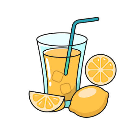 Lemonade vector illustration in cartoon style isolated on white backgroundのイラスト素材