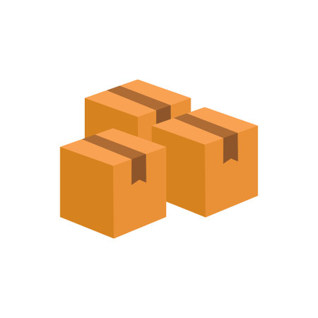 Package icon with flat style on isolated background. Simple package vector illustrationのイラスト素材