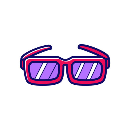 Sunglasses vector illustration with cute hand-drawn style isolated on white backgroundのイラスト素材