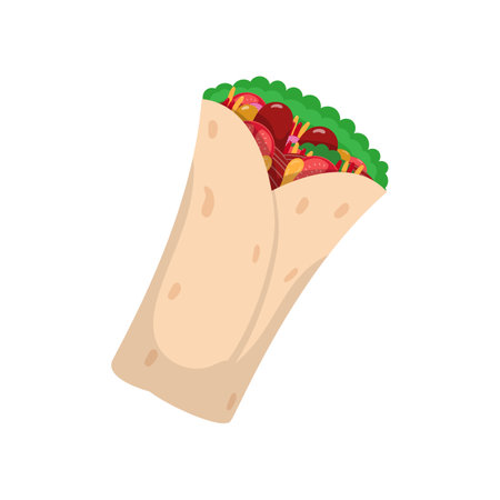 Kebab vector illustration in cartoon style isolated on white backgroundのイラスト素材