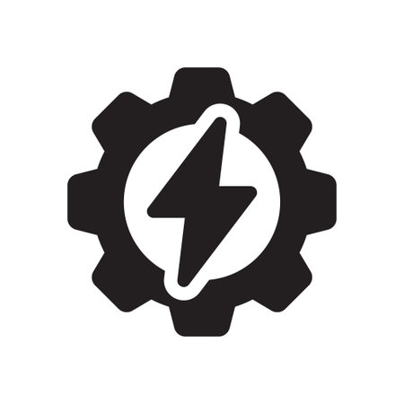 Energy icon in simple black design isolated on white backgroundのイラスト素材