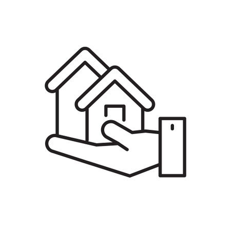 Property icon in simple line style isolated on white backgroundのイラスト素材