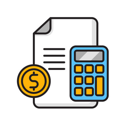 Accounting icon in colorful style isolated on white backgroundのイラスト素材