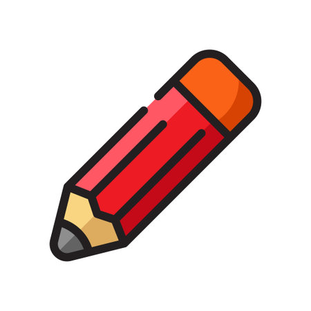 Pencil icon in colorful style isolated on white backgroundのイラスト素材