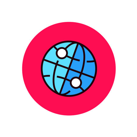 Web icon with a colorful design in a red circle shape isolated on white backgroundのイラスト素材