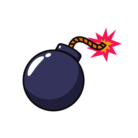 Bomb vector illustration in simple design isolated on white background. Bomb cartoonのイラスト素材