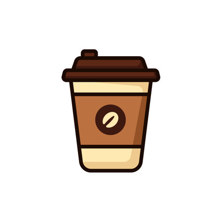 Takeaway coffee cup vector illustration in simple and cute design isolated on white background. Takeaway coffee cup cartoon.のイラスト素材