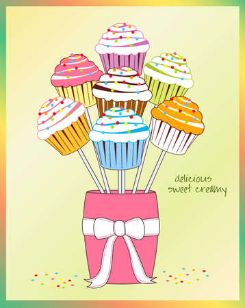 cupcake bouquetのイラスト素材