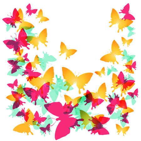 Modern background with colorful butterflies. のイラスト素材