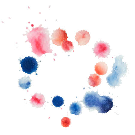 Abstract water color template hand paint on white background. Vector watercolor composition for scrapbook. のイラスト素材