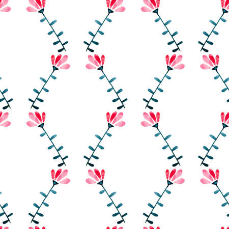 Floral watercolor seamless pattern. Beautiful vector hand drawn texture. Romantic background for web pages, wedding invitations, save the date cards. Watercolor vector.のイラスト素材