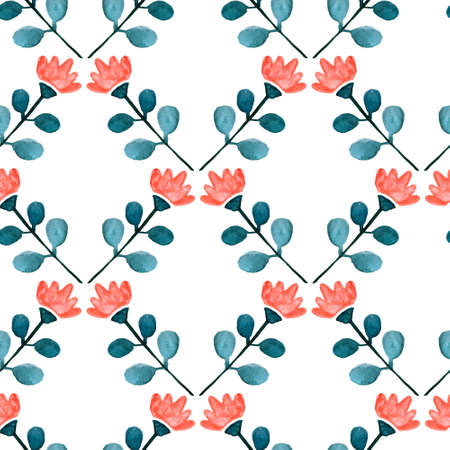 Floral watercolor seamless pattern. Beautiful vector hand drawn texture. Romantic background for web pages, wedding invitations, save the date cards. Watercolor vector.のイラスト素材