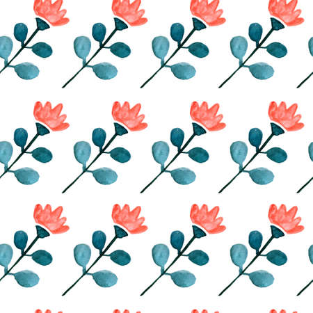 Floral watercolor seamless pattern. Beautiful vector hand drawn texture. Romantic background for web pages, wedding invitations, save the date cards. Watercolor vector.のイラスト素材