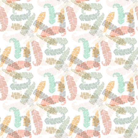 Cute seamless texture with perfect natural leaves. Hand drawn botanical background. Use this pattern for wedding invitations, wrapping or as a background on your website. EPS 10.のイラスト素材