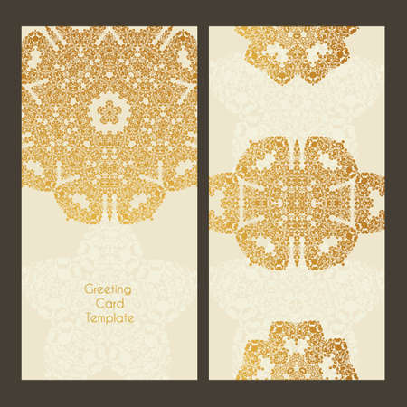 Vector lace card in Victorian style. Ornate element for design and place for text, perfect for invitations, greeting cards, save the date and wedding cards.のイラスト素材