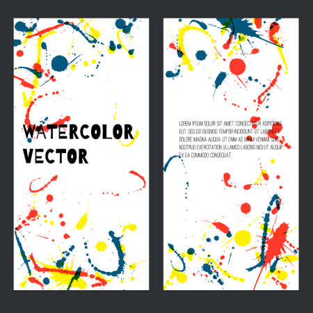 Real watercolor abstract vector card background, vector illustration, stain watercolors colors, watercolor splashes. Watercolor composition.のイラスト素材