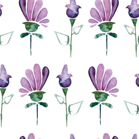 Floral watercolor seamless pattern. Beautiful vector hand drawn texture. Romantic background for web pages, wedding invitations, save the date cards. Watercolor vector.のイラスト素材